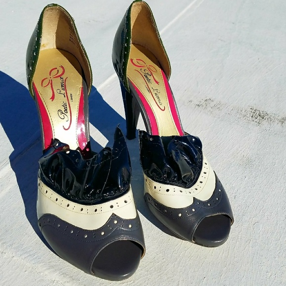 Poetic License Shoes - Poetic Licence Romance Peeptoe Patent Brogues,Sz 9